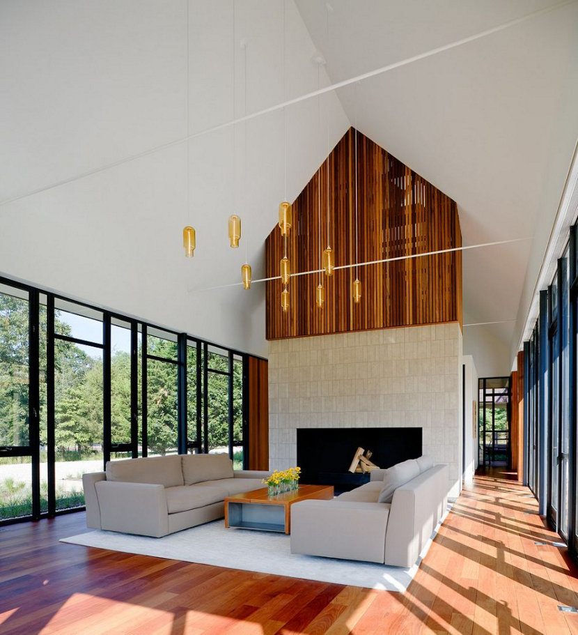 5 Modern Lighting Installations For High Ceilings - High Ceiling Modern Living Room Lighting