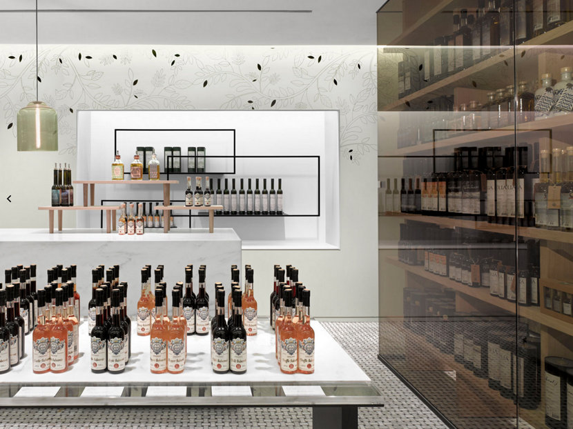 Gourmet Olive Oil Shop Features Modern Retail Store Lighting